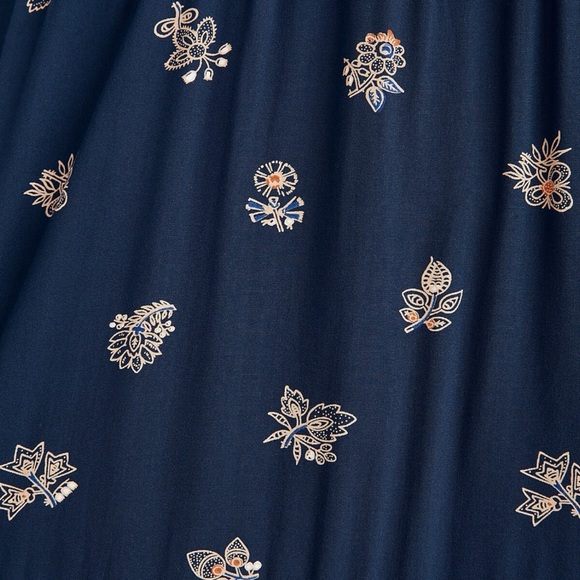 🆕 Madewell Navy Britannica Flora Challis Midi Dress NWT New! Women’s L Large - Picture 4 of 7